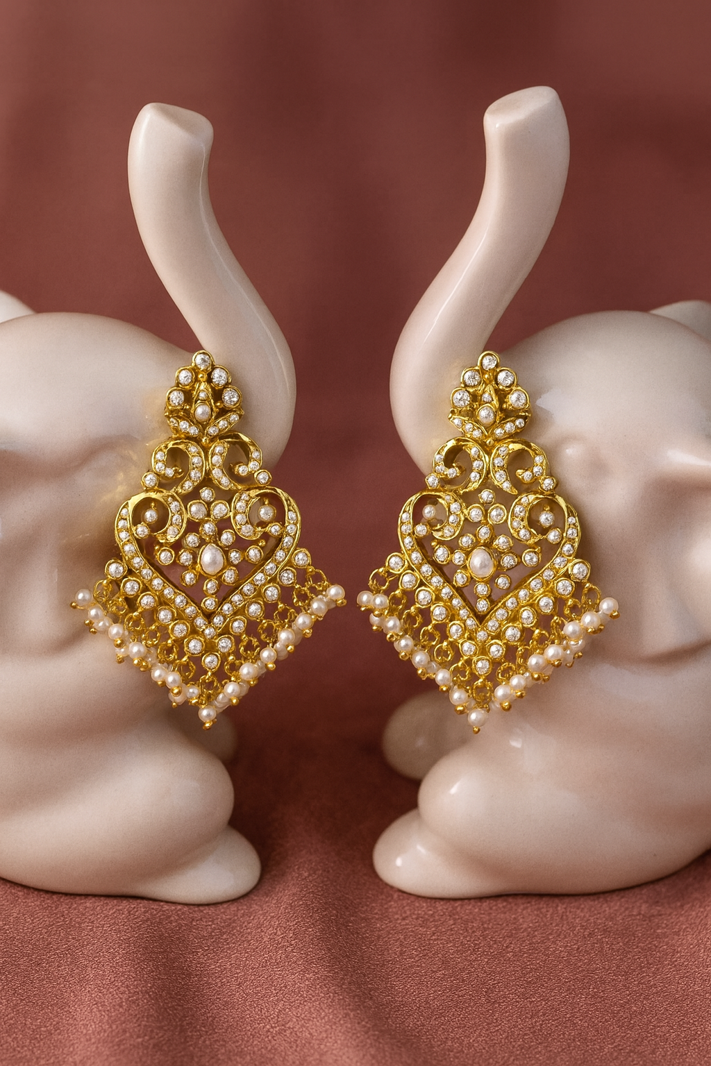 Elegant Gold-Plated Pearl Drop Earrings