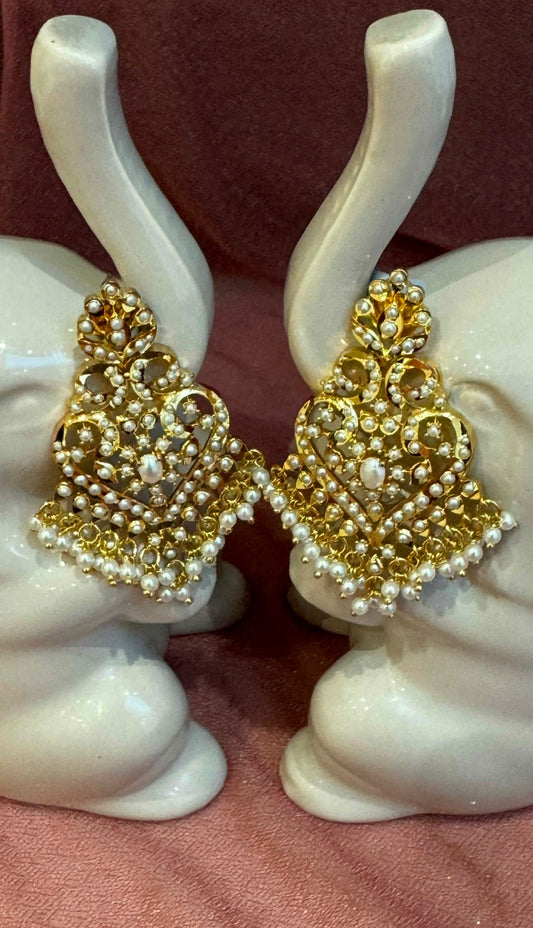 Elegant Gold-Plated Pearl Drop Earrings